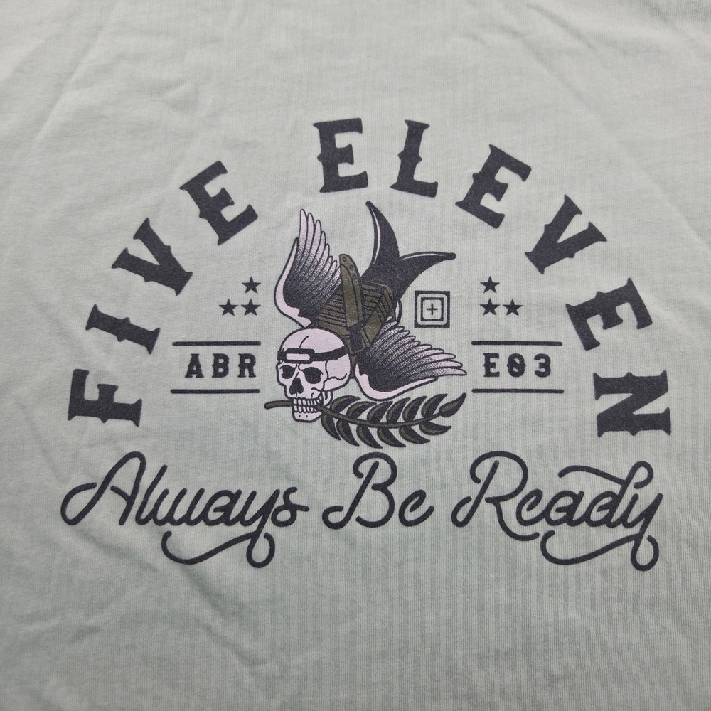 5.11 Tactical Graphic T-Shirt Mens XL Mint Green Always Be Ready Skull
